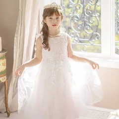 【ピンク】ケミカルレースとスパンコールチュールのドレス TAK キッズ キャサリンコテージ