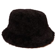 グロリア GHT8295 ボアバケットハット 帽子 ハット バケットハット バケハ レディース BLACK 無地 アクセサリー 小物 ボア素材 防寒アイテム