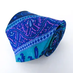 ジャンニ・ヴェルサーチ ブランド ネクタイ ストライプ柄 総柄 ペイズリー シルク 伊製 PO メンズ ネイビー Gianni Versace 【中古】