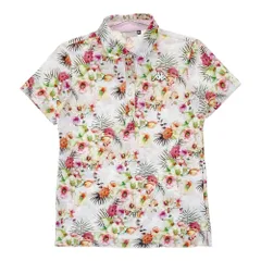 サイズ：M KAPPA GOLF カッパゴルフ  半袖ポロシャツ 花 総柄 ホワイト系 [240101328791]# ゴルフウェア レディース ストスト