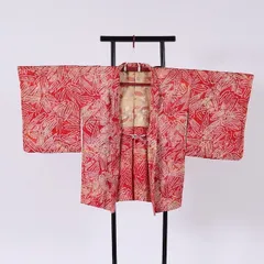 総絞り　羽織　赤　作り帯付　／78