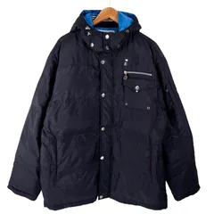 美品 CAPRI BLUE ダウンジャケット ネイビー サイズ52 カプリブルー 取り外し可能フード付き メンズ 古着