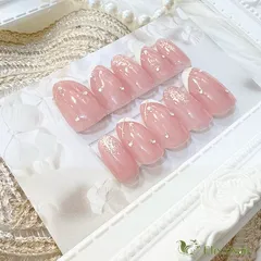 【現品】ネイルチップ　ピンク　白　フレンチ