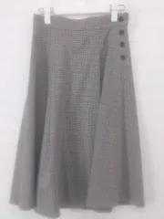 ◇ COMME CA MODELS COMME CA DU MODE チェック 膝下丈 フレア スカート サイズ7 ブラウン系 レディース E  【1305090000428】