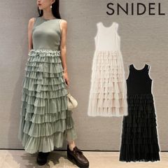 【SALE10%OFF】 【即納】 スナイデル SNIDEL ワンピース 24秋冬 ボリュームフリルニットワンピース ロング丈 ノースリーブ ニットワンピース swno244128