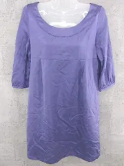 ◇ BEAUTY&YOUTH UNITED ARROWS サテン調 七分袖 膝丈 ワンピース サイズM パープル レディース  【1002800921300】