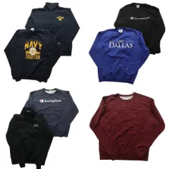 古着卸 まとめ売り チャンピオン Champion スウェット 7枚セット (メンズ M ) ハーフジップ ロゴ ワンポイント NAVY 中古 古着 NA9572