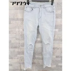 ◇ JEANASIS ジーナシス ダメージ加工 カットオフ ストレッチ デニム調 スキニー パンツ サイズS ライトブルー レディース 【中古】 【1103160009254】