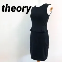 theory　セオリー ロングワンピース　ノースリーブ　ブラック　無地　S