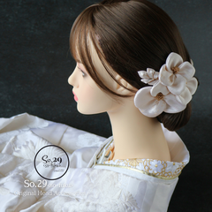 絹花 正絹の花飾り〈アイボリー／7点〉 白無垢・色打掛に｜結婚式 成人式 卒業式 和装 No.217