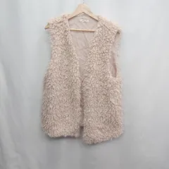 ◇ ⊇ classicalelf クラシカルエルフ 無地 ノースリーブ プードルフェイクファーベスト サイズM ピンク系 レディース E  【1504210000946】