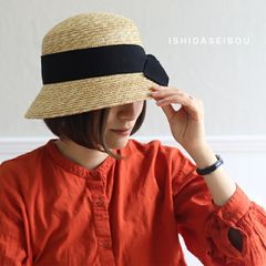 【石田製帽×ELLIE】 細麦カサブランカ エリー 麦わら帽子 ストローハット 石田製帽×ELLIE】 細麦カサブランカ エリー 麦わら帽子 ストローハット