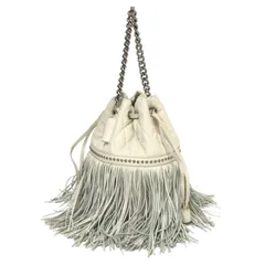 ジェイアンドエムデヴィッドソン J&M DAVIDSON フリンジカーニバルM ミディアム 2way ショルダーバッグ ハンドバッグ  ホワイト【中古】【美品】