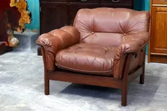 高級家具ソファーセット　ヴィンテージマルニ木工ラウンジチェアレザーチェアベージュ 高級家具ソファーセット ヴィンテージマルニ木工ラウンジチェア