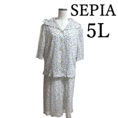 せぴあ 　セピア　レディース　オケージョンセットアップ ワンピース 膝丈 ひざ丈ワンピース オールレース 白 フラワープリント F2 17号 5L
