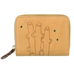 ☆ ニョロニョロ/ナチュラル ☆ MOOMIN ムーミン 二つ折り財布 MOOMIN ムーミン 二つ折り財布 折り財布 折りたたみ財布 2つ折り財布 財布 お財布 サイフ レザー 型押し 本革 革 ジャバラ仕様 見やすい 出し入れしやすい 大人 かわいい