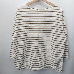 ◇ UNITED ARROWS green label relaxing ボーダー柄 長袖 ロンT サイズ表記なし ブラウン ホワイト レディース メンズ E  【1407020052733】