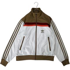 0384_3 adidas トラックジャケット レトロ ブラウン/ホワイト S〜