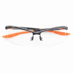 ナイキ NIKE めがね アイウェア 度あり ハーフリム 56□15-140 黒 ブラック オレンジ /AE ■GY99のサムネイル