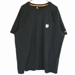Carhartt カーハート ワンポイントロゴ 半袖Ｔシャツ 胸ポケット ラグラン ブラック (メンズ XL) 中古 古着 O2023