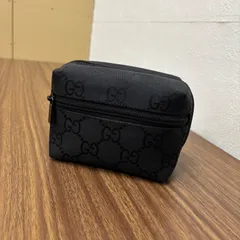 ◎GUCCI グッチGG  ポーチ メイクポーチ ブラック 黒 キャンバス 200047