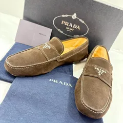 【ＧＷ限定フェア!!未使用品!!】 PRADA プラダ ベロア ローファー スウェード レザー ブラウン 8サイズ 日本規格27cm ドライビングシューズ 革靴 メンズ