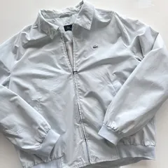 90s ラコステ　ボンバージャケット　ナイロンブルゾン　プレートロゴ　Lacoste bomber jacket nylon blouson blue　T1338 C7