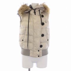 モンクレール MONCLER TARN GILET ダウンベスト ジャケット ジップアップ フード ファー ナイロン 1 S ベージュ 20934830296 /BM