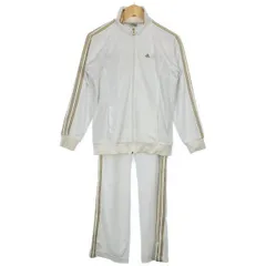 古着 メンズM/M adidas/アディダス ジャージ上下セット トラックジャケット パンツ スポーツ ホワイト/ゴールド 381775-381760 gl00176