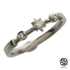 STAR JEWELRY スタージュエリー K18WG 18金ホワイトゴールド ダイヤ0.04ct デザイン 星 リング 指輪 ジュエリー アクセサリー 約6号