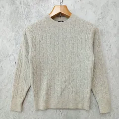 UNIQLO ユニクロ スフレヤーン ケーブル クルーネック セーター ニット ユニセックス ライトグレー Sサイズ ◇〇