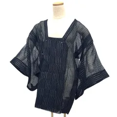 京やM423 正絹 夏 単衣 羅 羅のコート 和装コート 道行コート レースコート 道行衿 変わり格子柄 濃紺×白 袷の着物 単衣の着物 夏着物兼用 スリーシーズンOK 真冬を避けたオールシーズン対応 羽織 道中着 春夏秋対応 日本製 着物コート 単衣仕立て