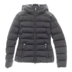 MONCLER (モンクレール) 19AW TETRA レザー切替 フーデッド ダウンジャケット ブラック レディース E20934539985 C0063