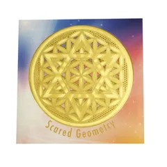新品 life of 覚醒 flower 成長 バランス 金属 調和 エナジーカード 金色 神聖幾何学 8㎝ 六芒星 (フラワーオブライフ＆六芒星 フラワーオブライフ A RELIGHT 8㎝)