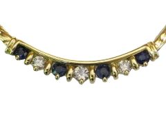 サファイア ダイヤモンドネックレス K18 8.3g 40cm　Jewelry Sapphire0.28ct Dia0.37ct Necklace