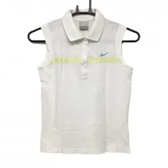 【美品】ナイキ ノースリーブポロシャツ 白 胸ライン  レディース S ゴルフウェア NIKE