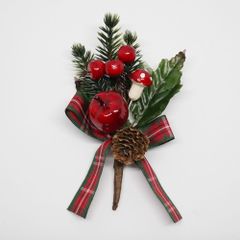 クリスマス　ミニピック　レッド　飾り　造花