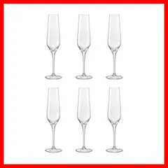 シャンパングラス 6個セット 195ml 食洗機対応 フルート型 ボヘミアングラス REBECCA ガラス製  クリスタレックス 40797-195-6