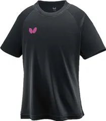 ブラック/ロゼ_O バタフライ(Butterfly) 卓球 半袖Tシャツ ウィンロゴ・TシャツII 男女兼用 ブラック/ロゼ(912) O 46420