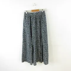 アースミュージック&エコロジー EARTH MUSIC & ECOLOGY NaturalLabel 小花柄フレアスカート ロング 青 白 F *A158