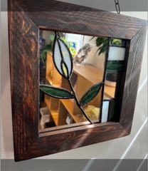 ☆ハンドメイド☆ステンドグラス☆ミラー壁掛け☆プレゼントにも♪