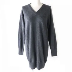 極美品△正規品 メゾン マルジェラ 4 18AW S51CT0980 レディース エルボーパッチ Vネック ニット ドレス／ワンピース チャコールグレー XSのサムネイル
