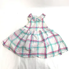 baby GAP【ギャップ】 ノースリーブワンピース【ベビー80/白系/white/チェック柄】skirt◆BJ077-a