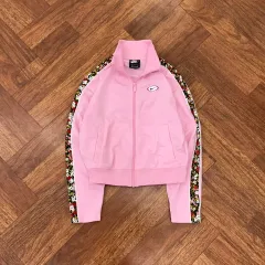 レディース S NIKE(ナイキ) サイドライン ピンク トラックトップス セミ クロップド ジャージ