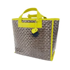 極美品　FURLA フルラ カゴバッグ　トートバッグ　マルチカラー　ポーチ付き FURLA フルラ ハンドメイドカゴバッグ イタリア製 マルチカラー