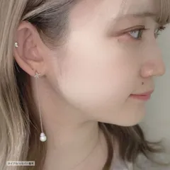 【パール/キュービックジルコニア 色:ゴールド 】[Adelina Style] ピアス レディース 人気 ラインストーン 揺れる 真珠 パールピアス 1ペア スタッドピアス キュービックジルコニア S925 純銀製 金属アレルギー対応 (タイプG/ゴールド)