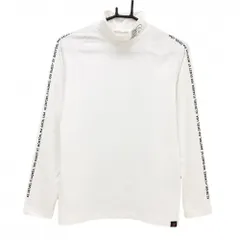 ニューバランスゴルフ 長袖ハイネックシャツ 白×黒 ネックロゴ ストレッチ レディース 2(L) ゴルフウェア New Balance