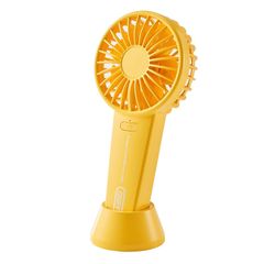 即納：【Toffy/トフィー】 ダブルブレードファン HFN4 大風量 ハンディファン 角度を変えられるスタンド付き 卓上 スタンド カラバリ豊富 HFN4 (カナリアイエロー) 1