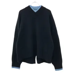CINOH チノ WOOL V NECK KNIT ウールVネックニットセーター 23WKN006 ブラック 38のサムネイル