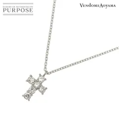 ヴァンドーム Vendome クロス ダイヤ 0.18ct ネックレス 40cm Pt プラチナ Diamond Necklace 90295032